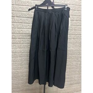 A New Day Black Pleated Maxi Skirt XXL High Waisted Recycled Polyester Pockets